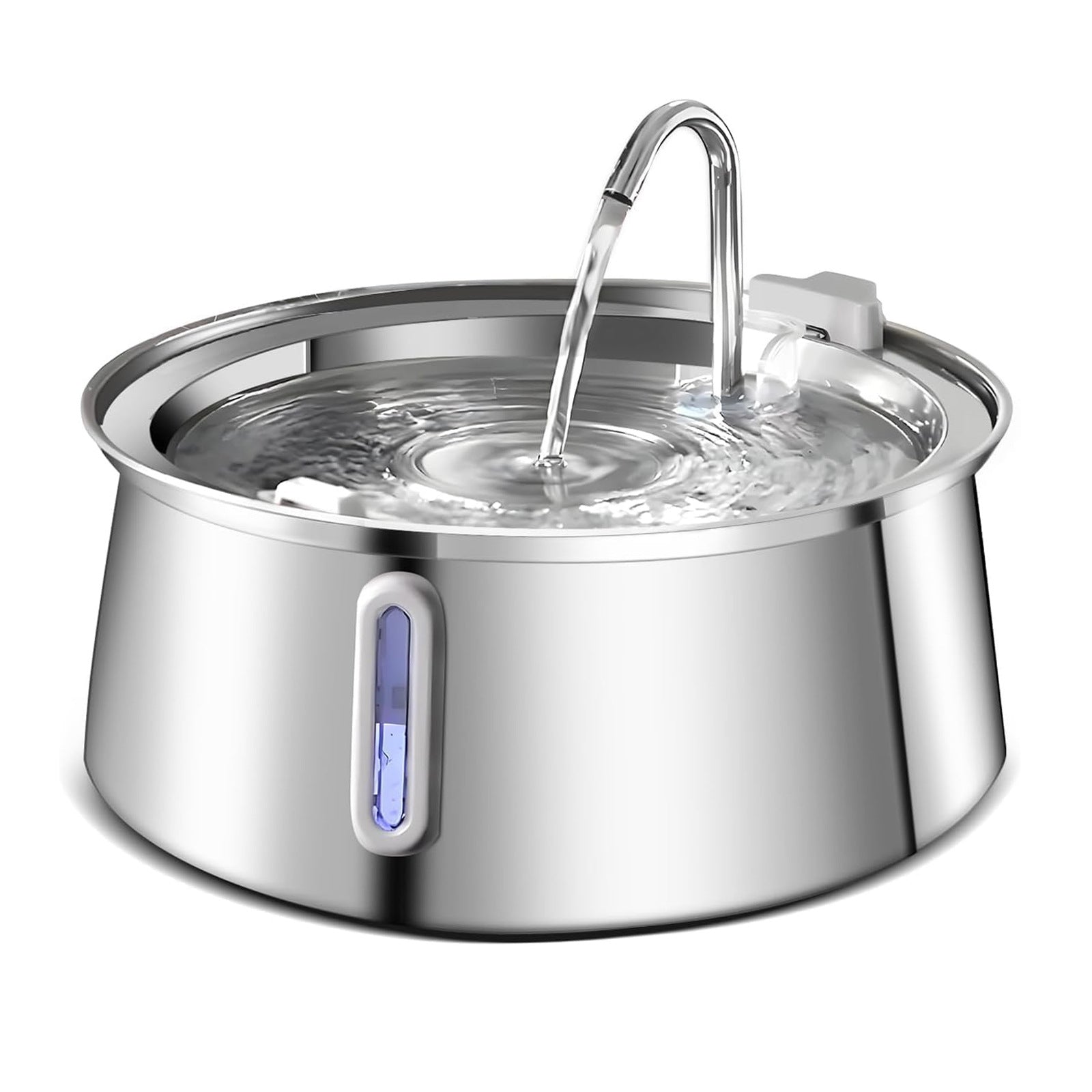 4L Stainless Steel Pet Water Fountain with Faucet Design & Silent Pump