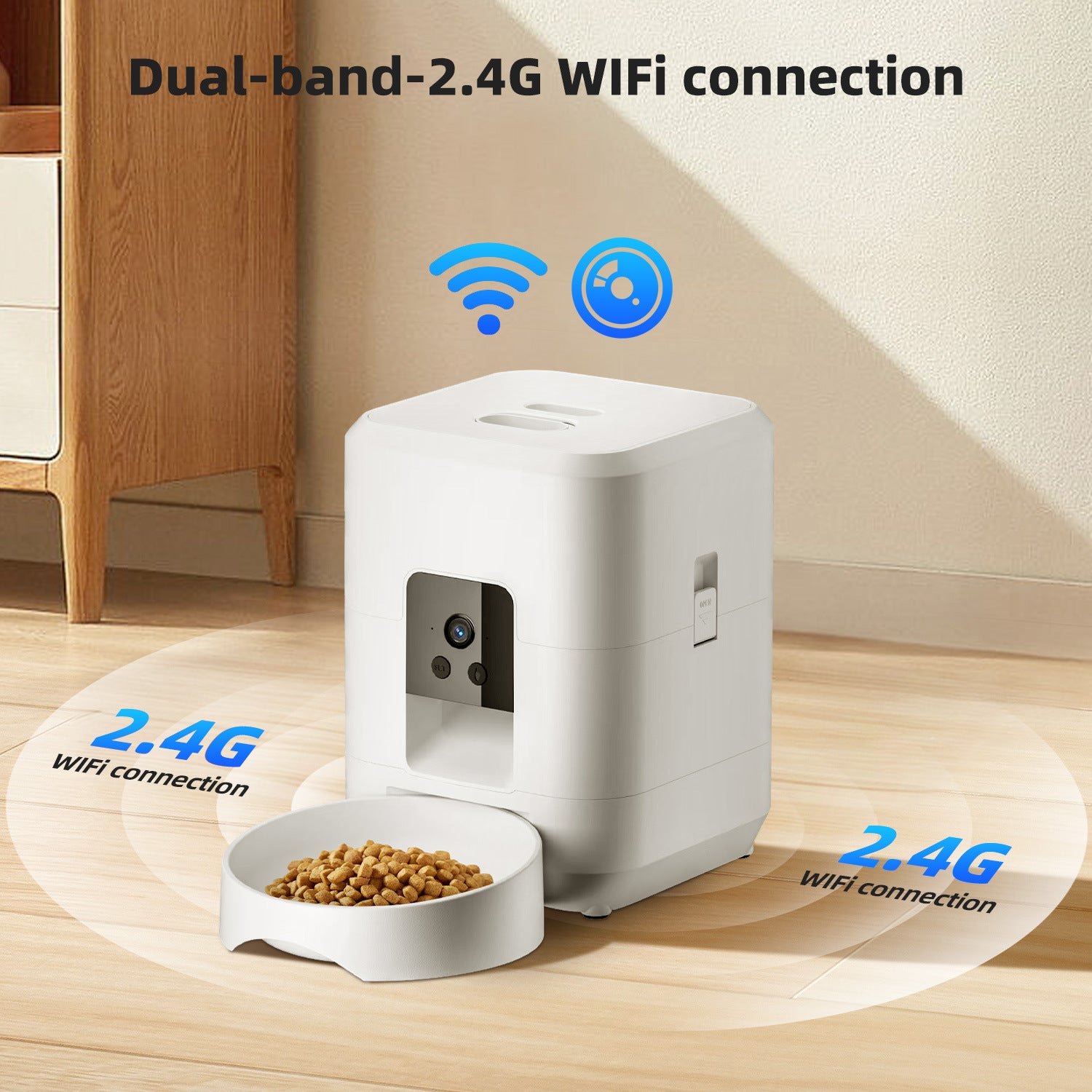 Smart WiFi Pet Feeder with Timer & Portion Control for Cats and Dogs
