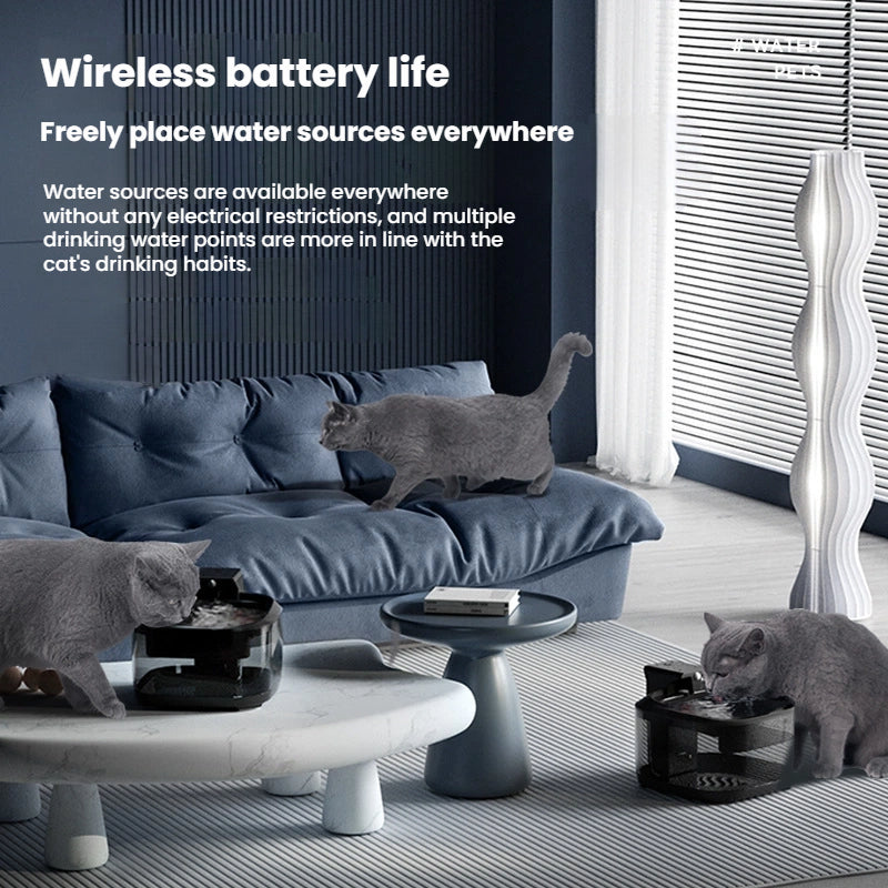 Wireless Stainless Steel Pet Water Fountain for Cats and Dogs