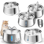 4L Stainless Steel Pet Water Fountain with Faucet Design & Silent Pump