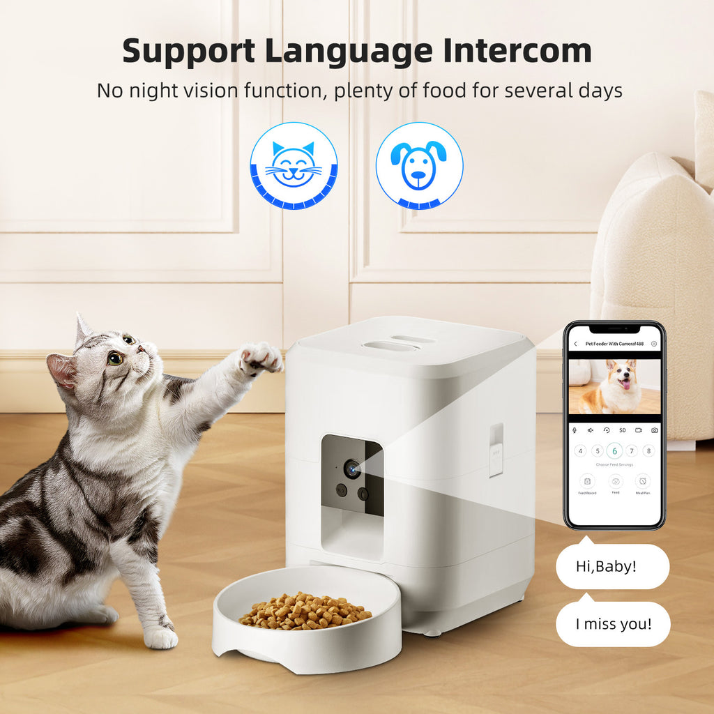 Smart WiFi Pet Feeder with Timer & Portion Control for Cats and Dogs