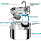 3.2L Stainless Steel Pet Water Fountain with Filtration for Cats & Dogs