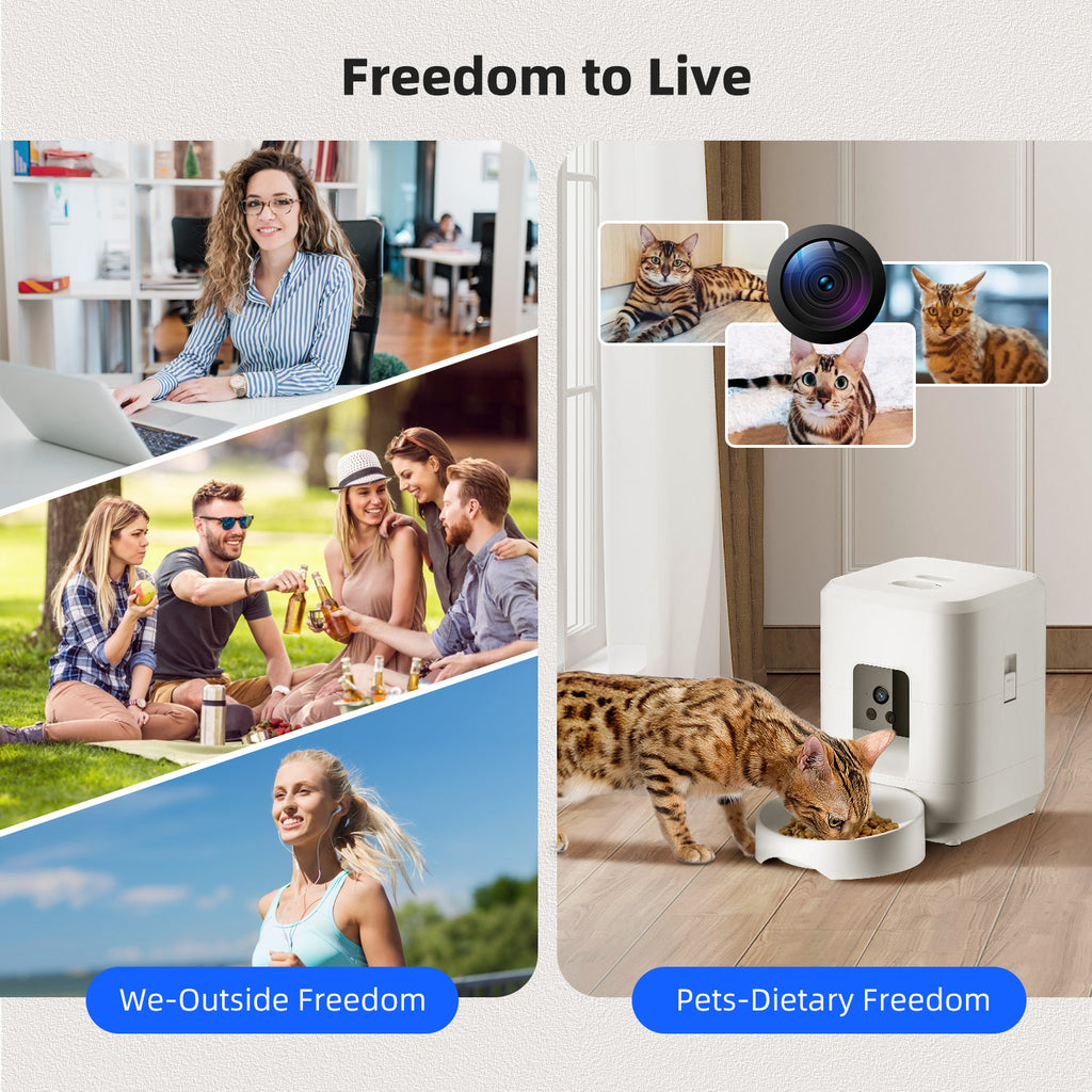 Smart WiFi Pet Feeder with Timer & Portion Control for Cats and Dogs