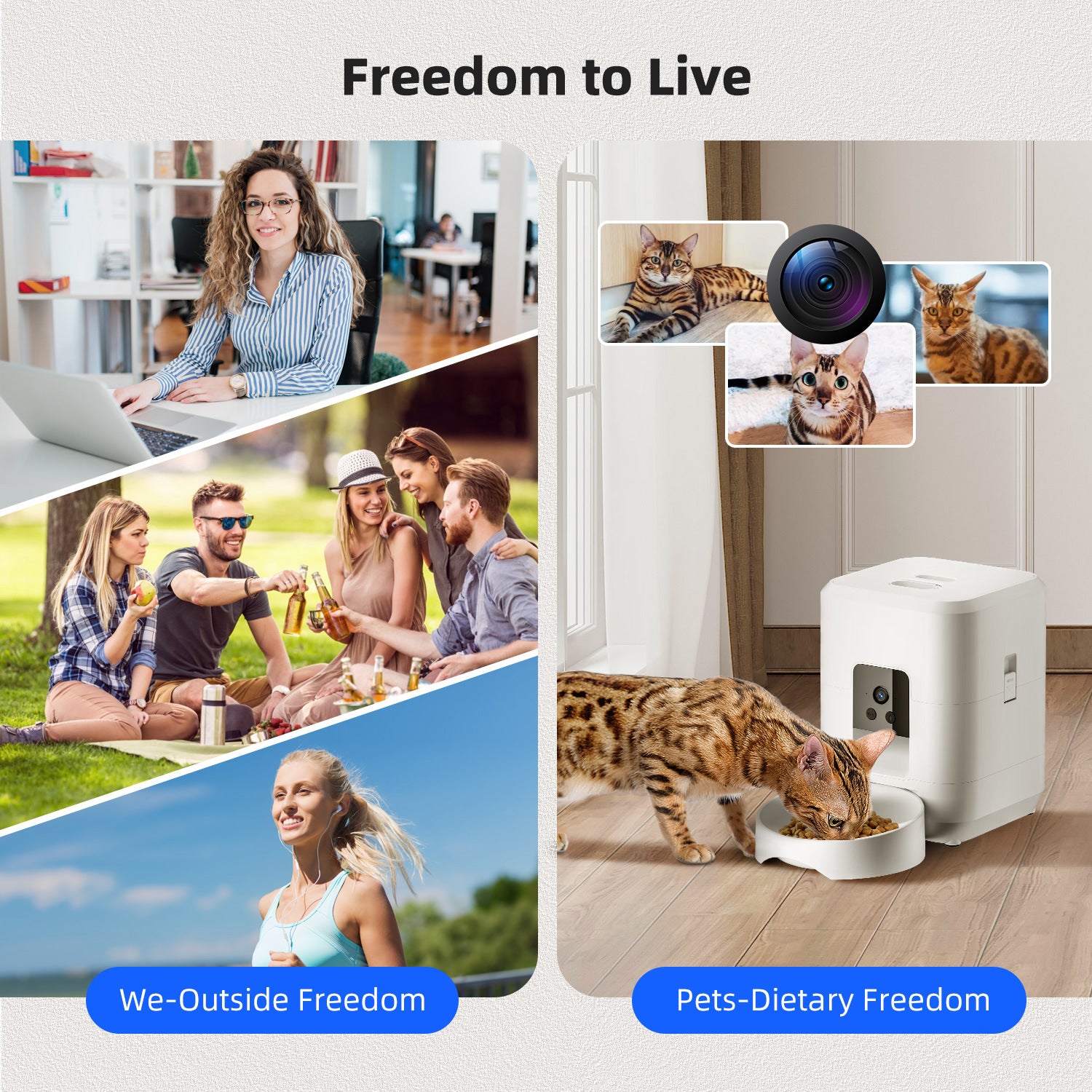 Smart WiFi Pet Feeder with Timer & Portion Control for Cats and Dogs