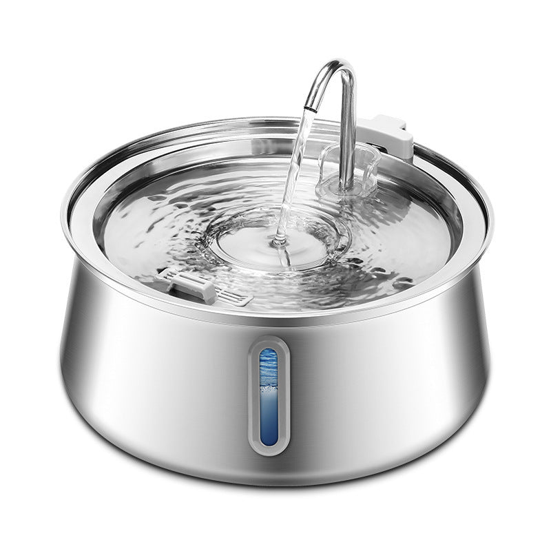 4L Stainless Steel Pet Water Fountain with Faucet Design & Silent Pump