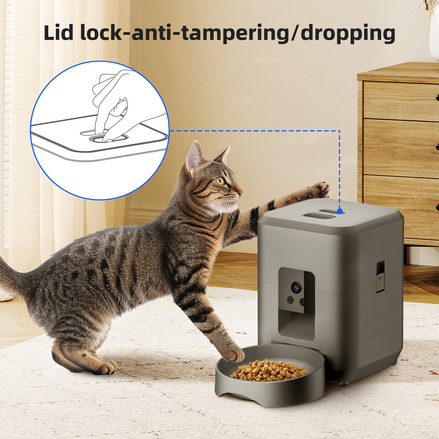 Smart WiFi Pet Feeder with Timer & Portion Control for Cats and Dogs