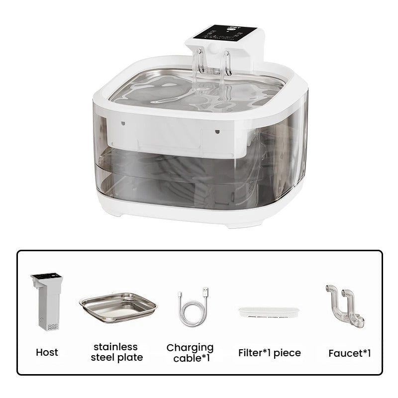 Wireless Stainless Steel Pet Water Fountain for Cats and Dogs