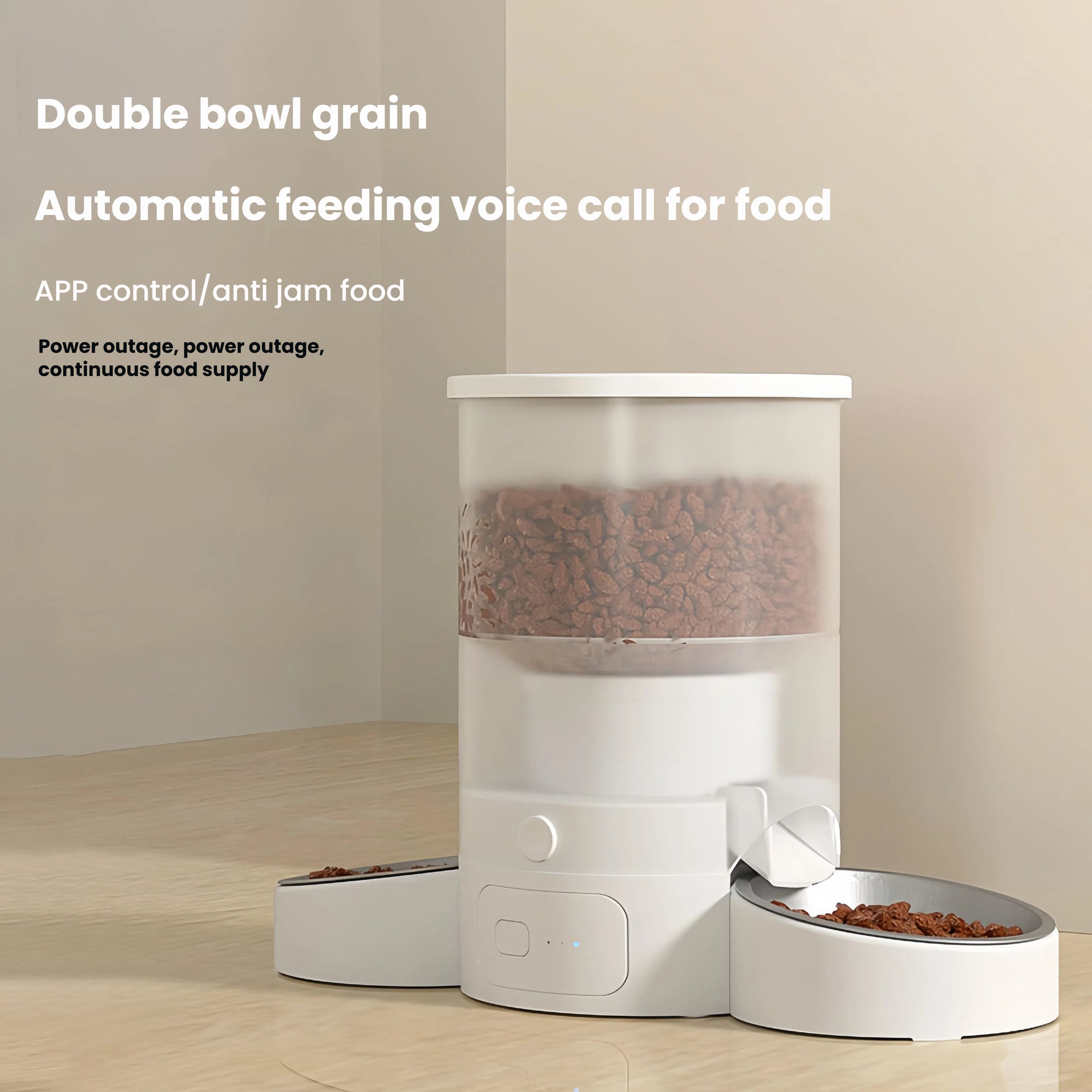 Smart Dual-Bowl Automatic Pet Feeder with Voice & App Control – 3L