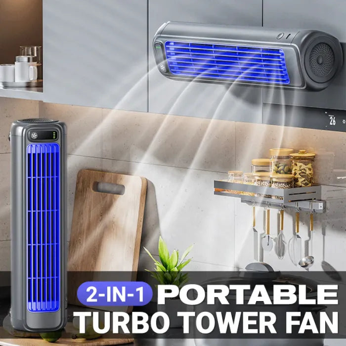 🌊2-in-1 Portable Turbo Tower Fan❄️