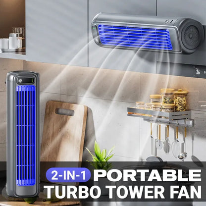 🌊2-in-1 Portable Turbo Tower Fan❄️