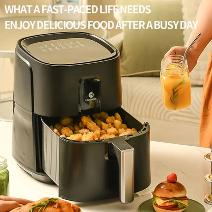 Smart Touch Control Panel 6L Capacity for Kitchen Cooker Air Fryer BLACK Electric Carton Aluminum PTFE Round Digital Control 220