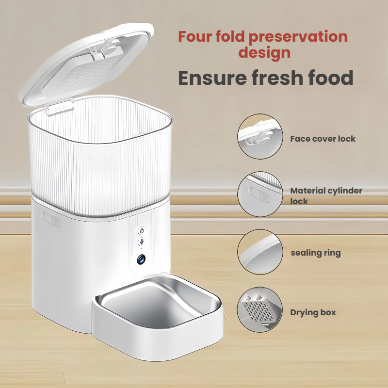 Smart Automatic Pet Feeder with APP Control & Stainless Steel Bowl