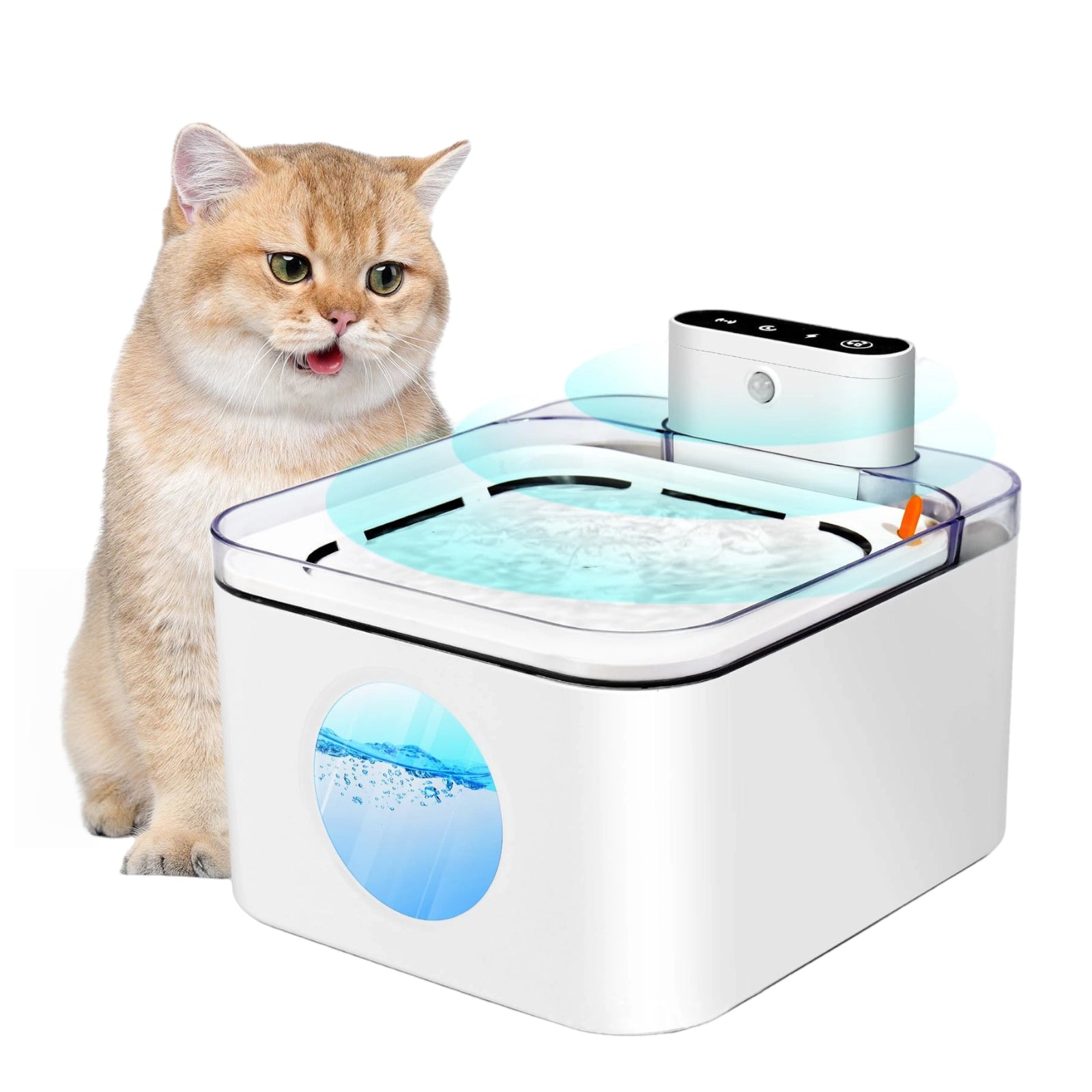 2.8L Rechargeable Wireless Pet Water Fountain with Sensor & Filtration
