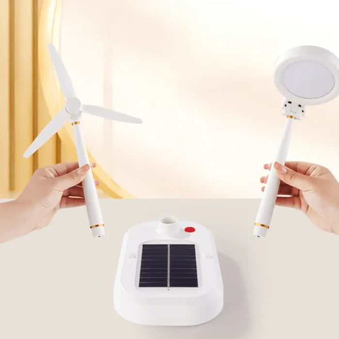 Solar-Powered Desk Lamp & Fan Combo