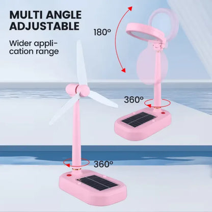 Solar-Powered Desk Lamp & Fan Combo