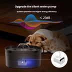 2.2L Plastic Pet Water Fountain with Quiet Pump and Multi-Stage Filtration