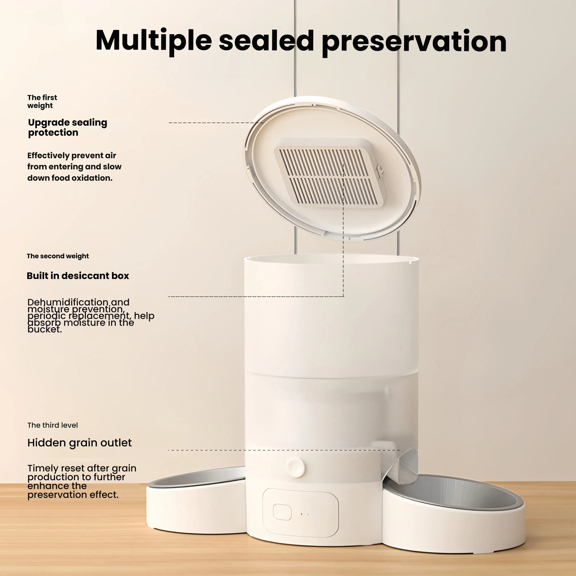 Smart Dual-Bowl Automatic Pet Feeder with Voice & App Control – 3L