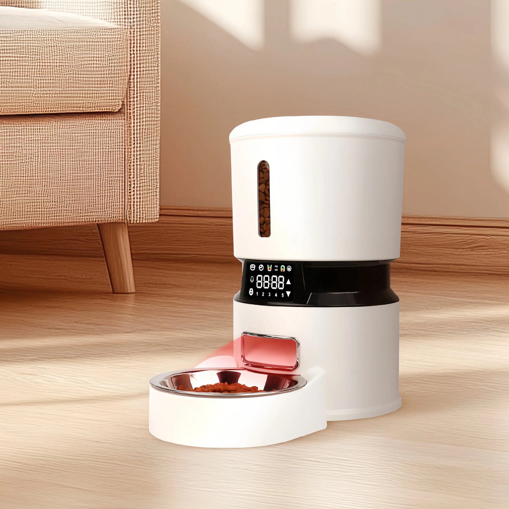 4L Smart Automatic Pet Feeder with APP Control and Stainless Steel Bowl