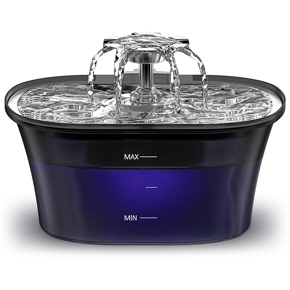 2.5L Stainless Steel Pet Water Fountain with Quiet Pump & 5-Stage Filter