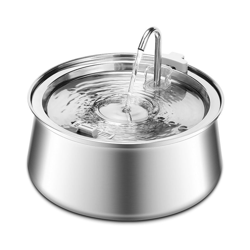 4L Stainless Steel Pet Water Fountain with Faucet Design & Silent Pump