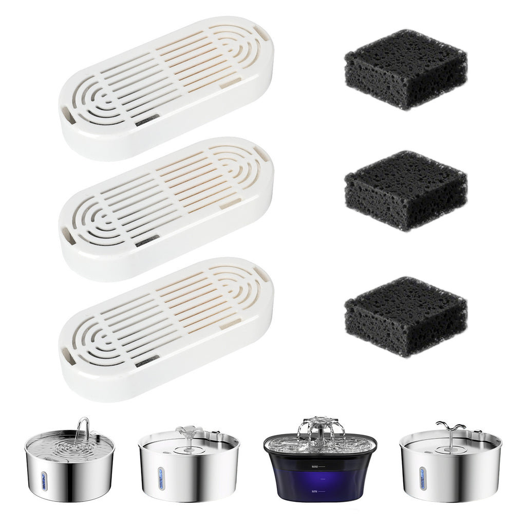 2.5L Stainless Steel Pet Water Fountain with Quiet Pump & 5-Stage Filter