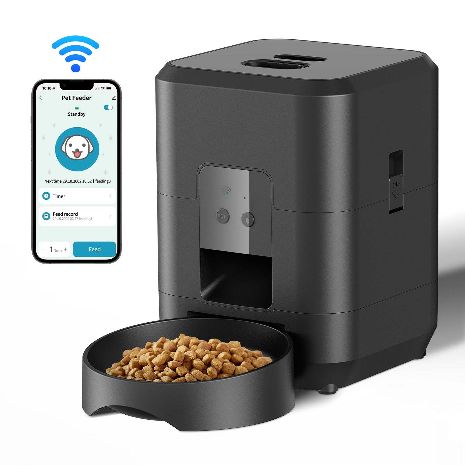 Smart WiFi Pet Feeder with Timer & Portion Control for Cats and Dogs