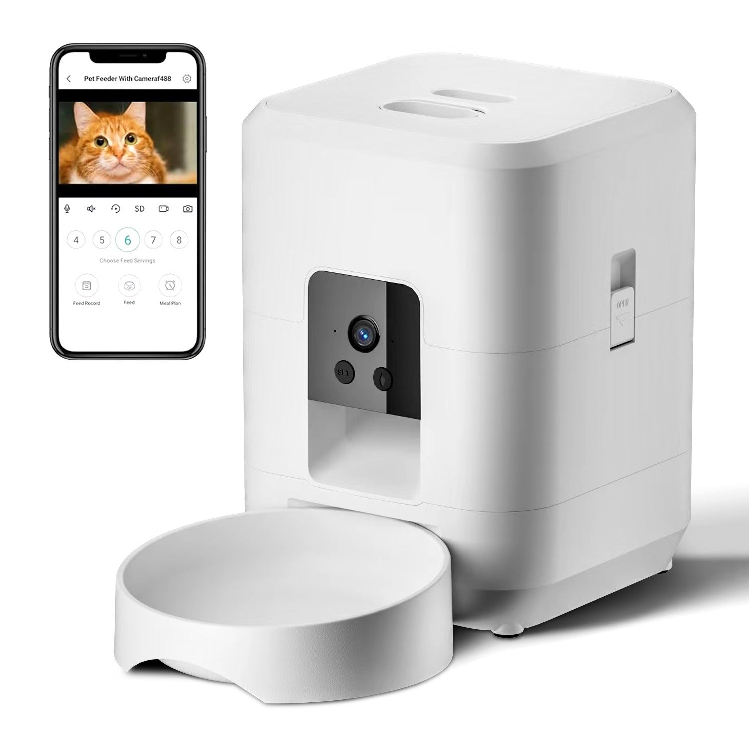 Smart WiFi Pet Feeder with Timer & Portion Control for Cats and Dogs