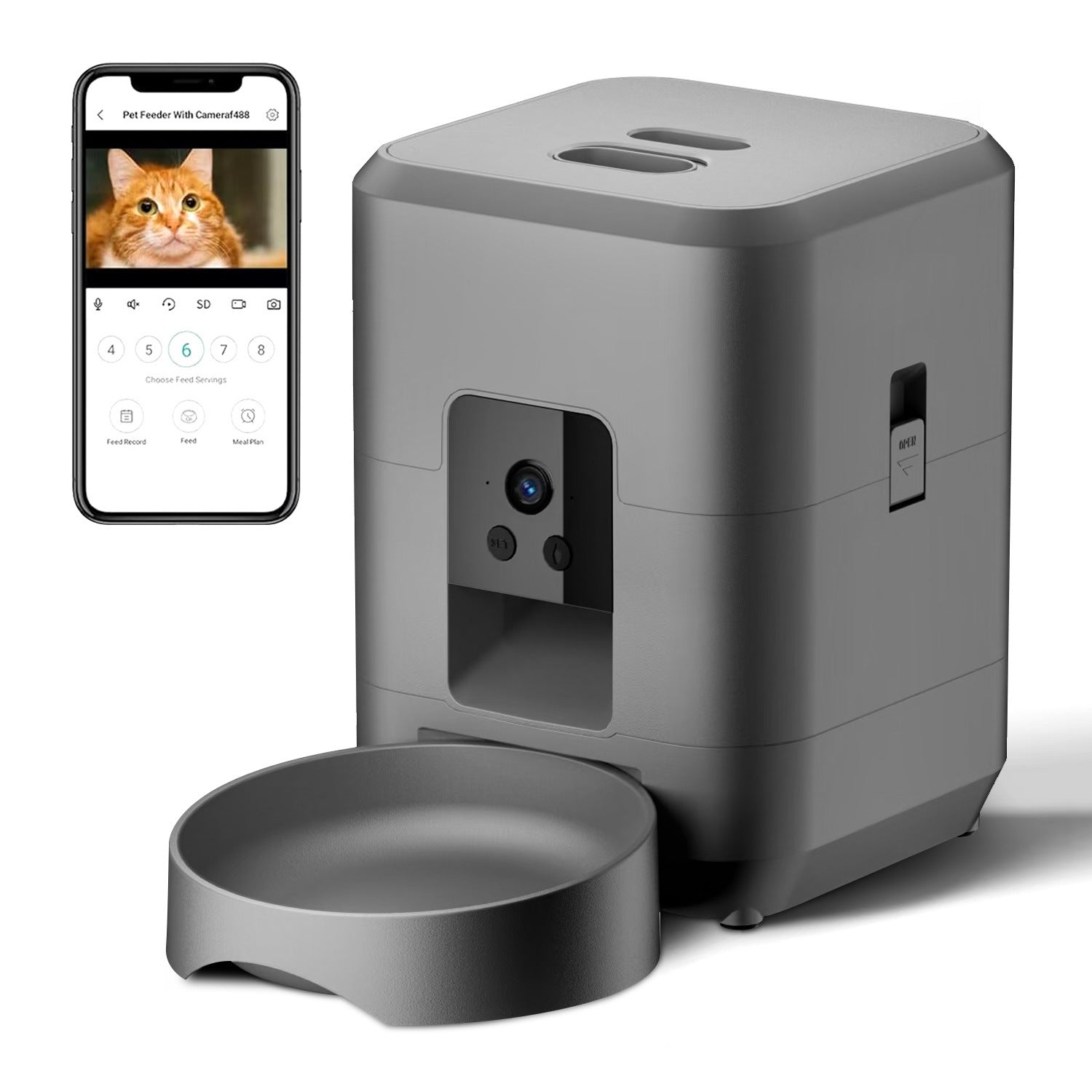 Smart WiFi Pet Feeder with Timer & Portion Control for Cats and Dogs